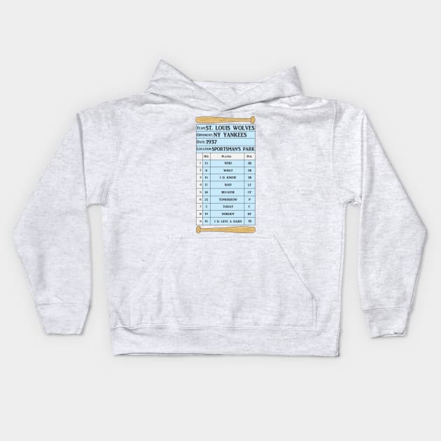 Batting Order Kids Hoodie by GarBear Designs